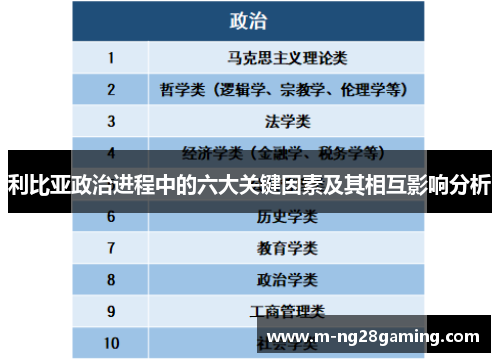 利比亚政治进程中的六大关键因素及其相互影响分析